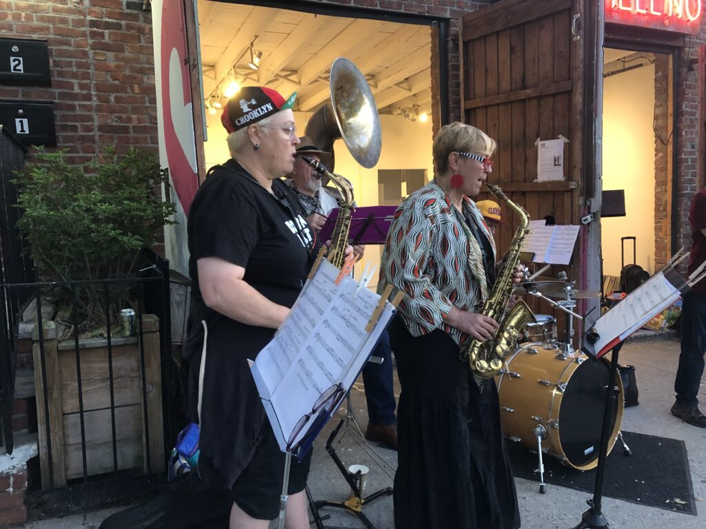 Swunky Z Brass Band playing at Open Source Gallery in Brooklyn