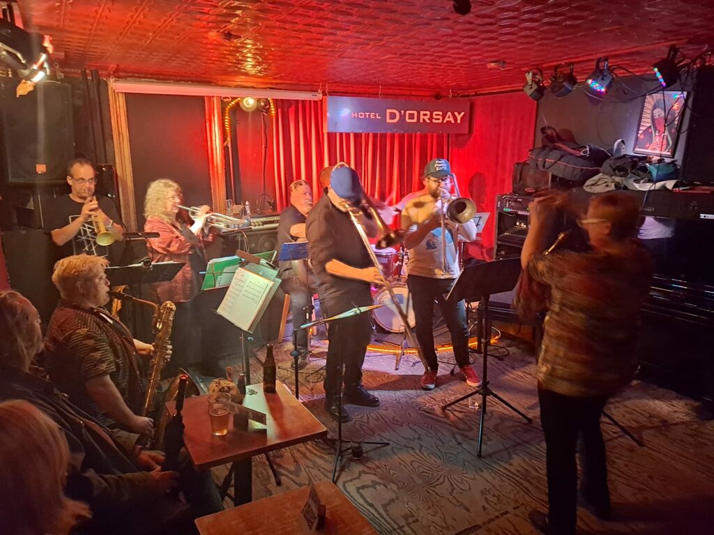Swunky Z Brass Band playing at Barbes in Brooklyn