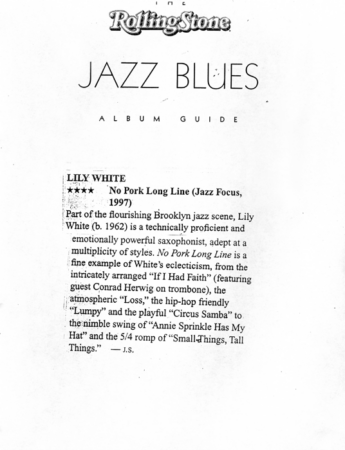Jazz Blues press about Lily White