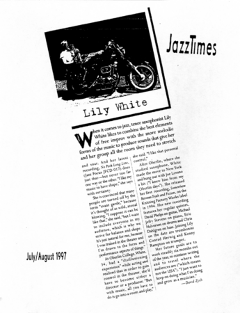 Lily White, Jazz Times, July/August 1997